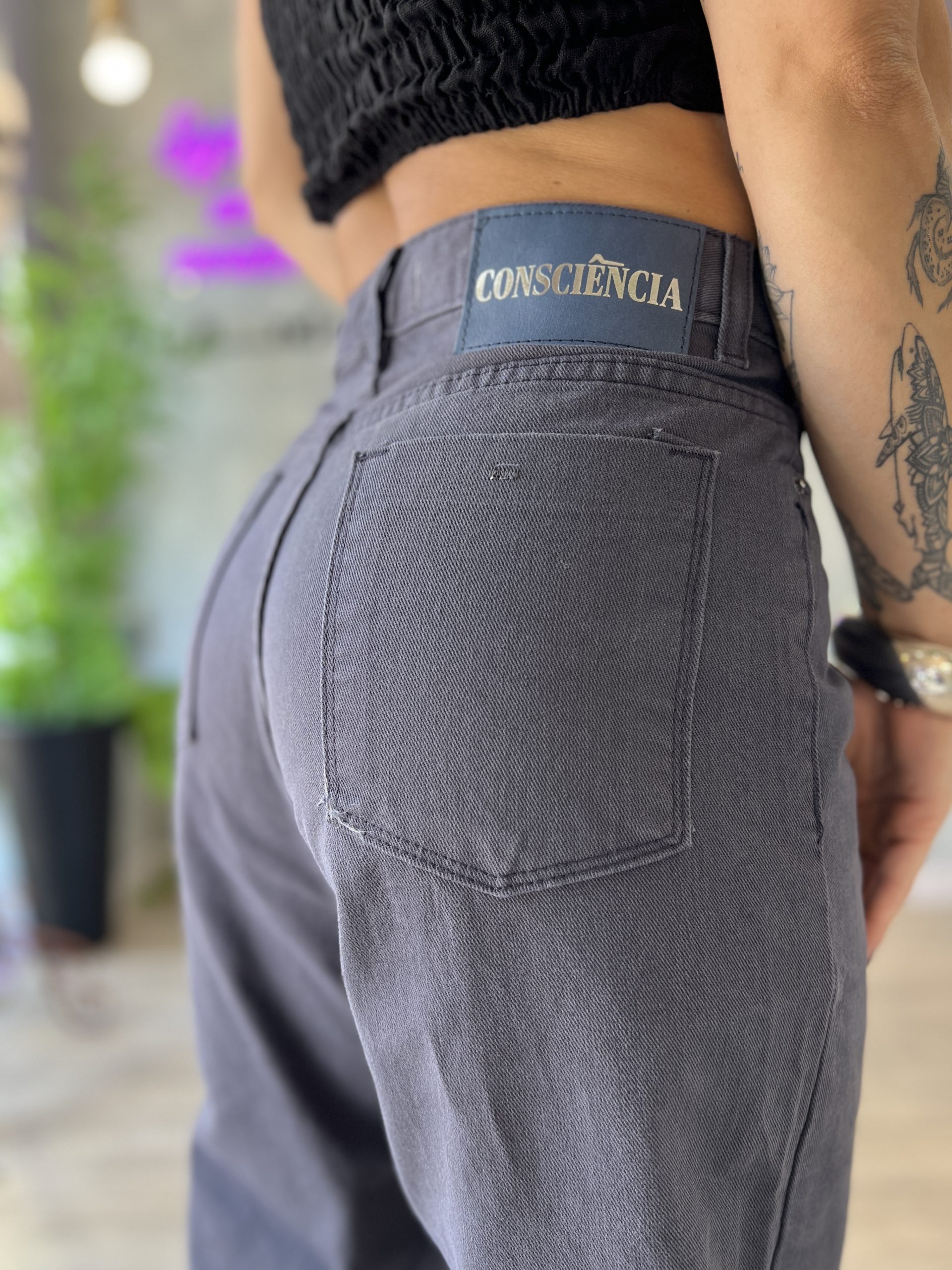Calça wideleg - Cinza Chumbo - Imagem 6