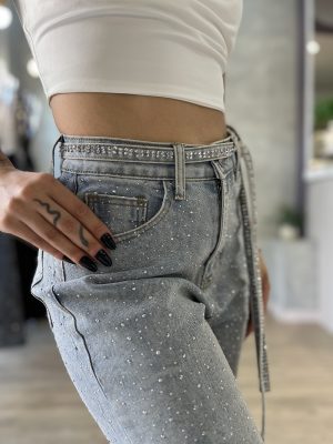 Calça Wideleg Cristais